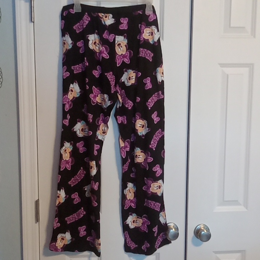 Disney Women's Black and Purple Minnie Mouse Pajama Pants - Picture 5 of 6
